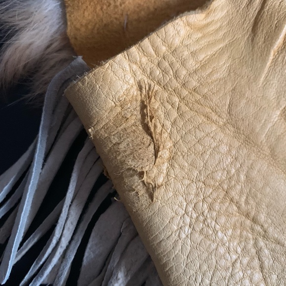 Hand Sewn Fringe Leather & Fur Indian Pouch Bag Case Medicine Bag Pipe Case - Picture 5 of 8